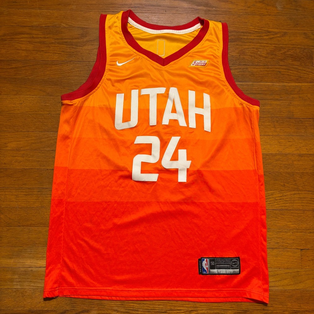 Nike Utah Jazz Grayson Allen 24 City Edition Swingman Jersey Mens 50 L Orange